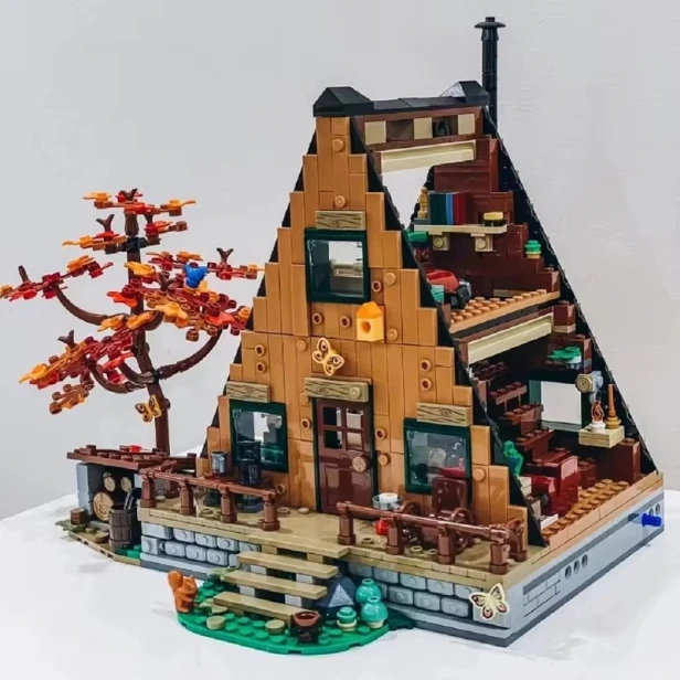Zestaw Klocki Domek Leśny A-frame 2082 szt