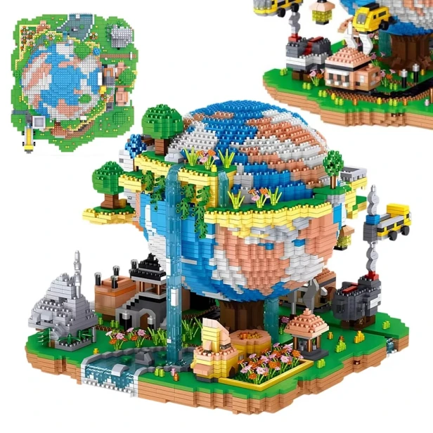 Zestaw Klocki Minecraft Planeta Lewitujący Świat