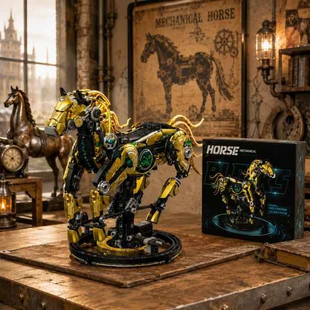 Zestaw Klocki Techniczne Mechaniczny Koń 1055 Elementów