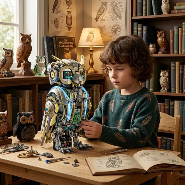 Zestaw Klocki Techniczne Cyber Sowa Robot 1296 Elementów