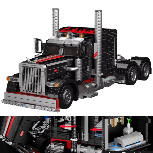 Klocki Zestaw Amerykański Trucker Ciężarówka 1814 elementów
